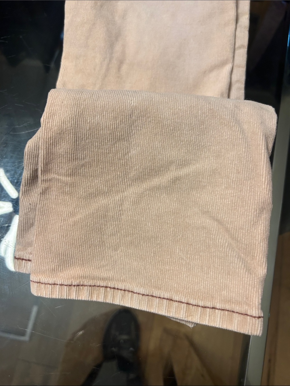 Pilcro Light Blush Corduroy Trousers - Picture 3 of 5